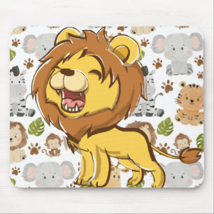 Rotierender Löwe und Tier Mousepad