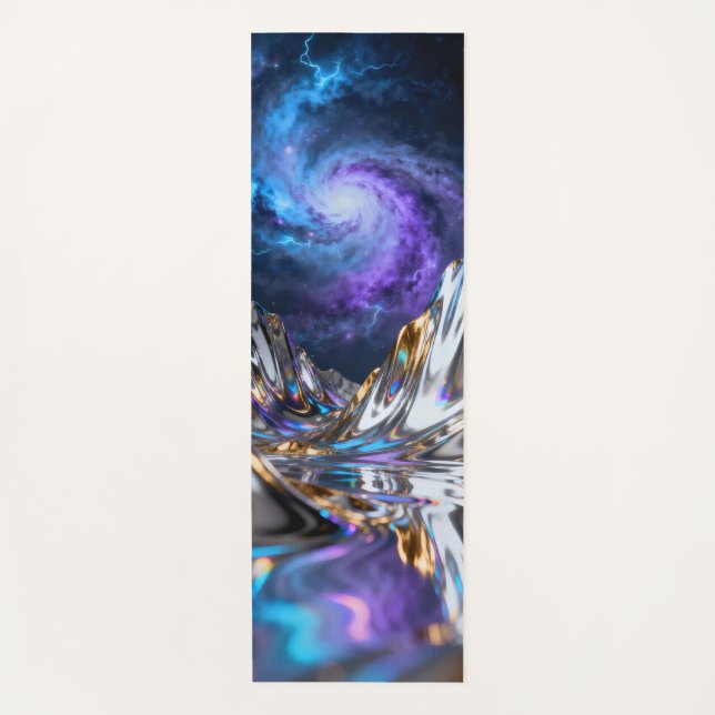 Rotiernebel aus flüssigem Chrome Yogamatte (Vorderseite)