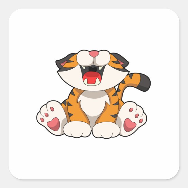 Rotiertiger Quadratischer Aufkleber (Vorderseite)