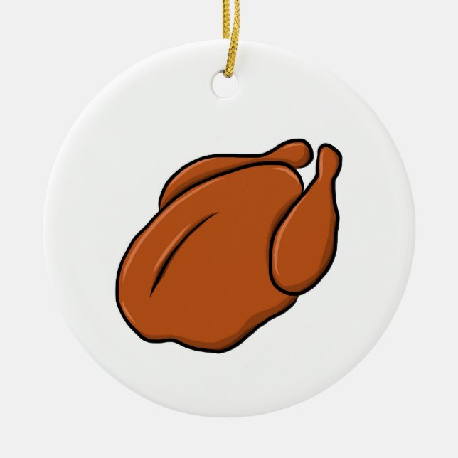 Rotisserie-Huhn-voll gekochtes Huhn Yum die Türkei Keramik Ornament (Vorne)