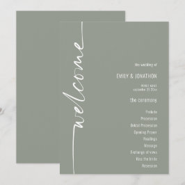 Rotkalligrafisches Heiratsprogramm Einladung