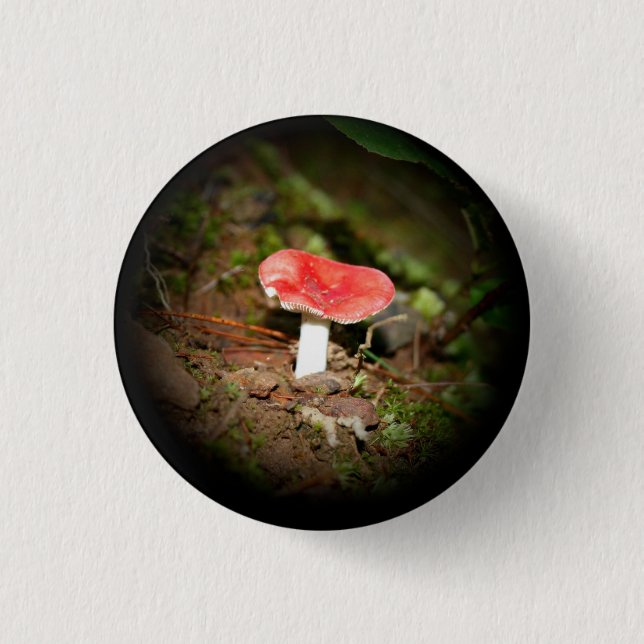 Rotkapp-Täubling-Pilz Button (Vorderseite)