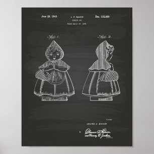 Rotkäppchen 1943 Patent Kunst Kreidetafel Poster
