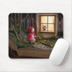 Rotkäppchen auf einer Buchseite Mousepad