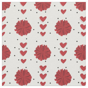 Rotkäppchen-Chef Pom Poms & Hearts-Muster Stoff