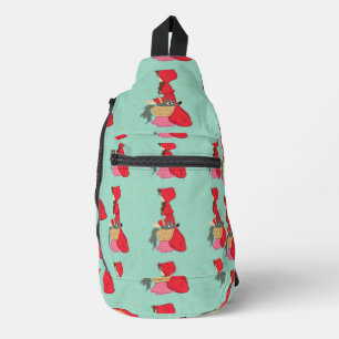 Rotkäppchen mit Wolf im Korb Crossbody Bag