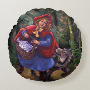Rotkäppchen Rundes Kissen