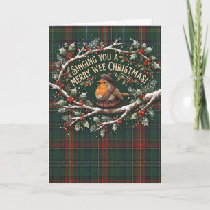 Rotkäppchen-Tartan-Weihnachtskarte Karte