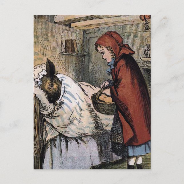 Rotkäppchen täuschend postkarte (Vorderseite)
