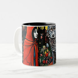 Rotkäppchen trifft den Wolf Zweifarbige Tasse