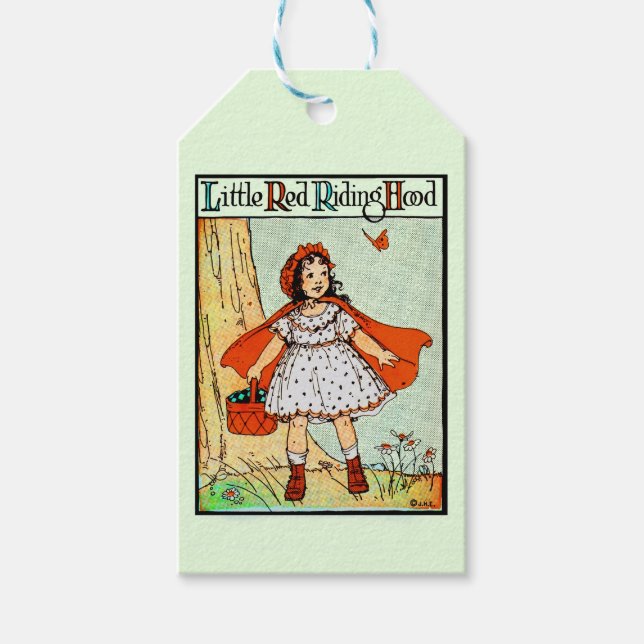 Rotkäppchen Vintage Süß Geschenkanhänger (Vorderseite)