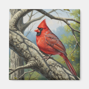 Rotkardinal, der Staatsvogel von West Virginia Magnet