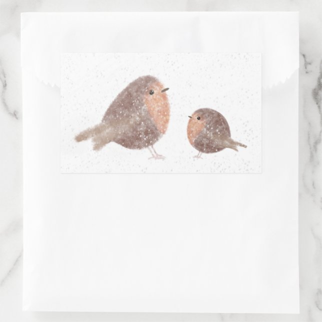 Rotkehlchen-Aufkleber Rechteckiger Aufkleber (Tasche)
