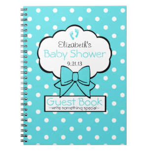 Rotkehlchen-Ei-blaues Tupfen-Babyparty-Gast-Buch Notizblock