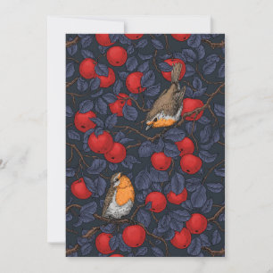 Rotkehlchen im Apfelbaum/Blau und Rot 
