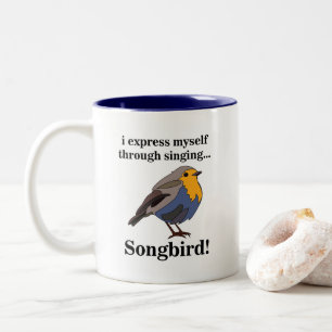 Rotkehlchen Singvogel Zweifarbige Tasse