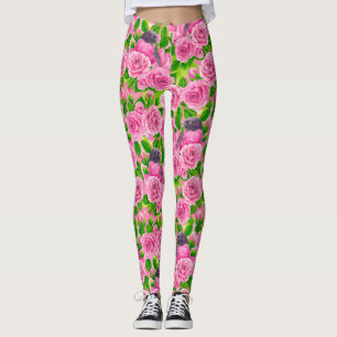 Rotkehlchen und Rosen Leggings