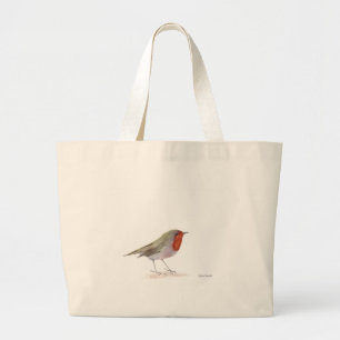 Rotkehlchen Vogel Aquarell Winter Weihnachten Xmas Jumbo Stoffbeutel