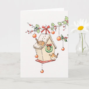 Rotkehlchen Weihnachtskarte Schnee Karte