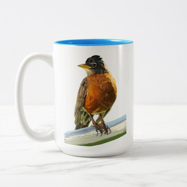 Rotkehlchen Zweifarbige Tasse (Links)