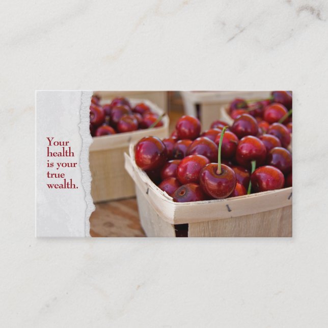 Rotkirsche in der Kiste Visitenkarte (Vorderseite)