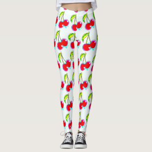 Rotkirsche weiß leggings