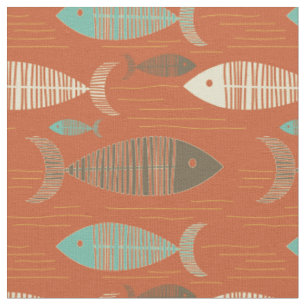 Rotkissenfisch-Vintag Stoff