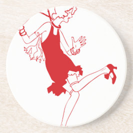 Rotklappenmädchen Sandstein Untersetzer