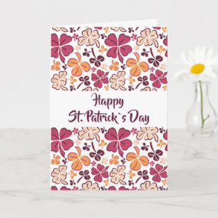 Rotklee-Kleeblatt-Muster St. Patrick`s Day Karte