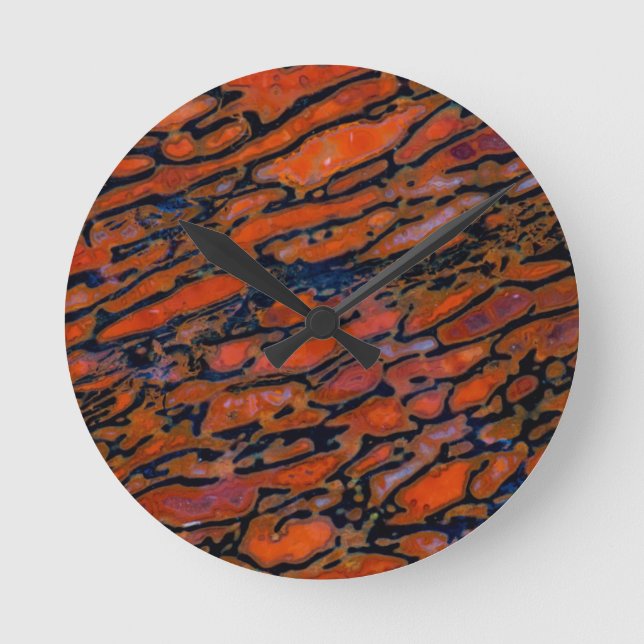 Rotknochen Runde Wanduhr (Vorderseite)
