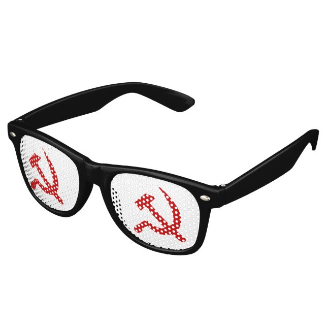 Rotkommunistisches Hammer und Sichelsymbol Partybrille (Schrägansicht)