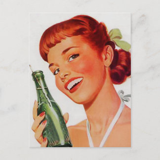 ROTKOPF PIN-UP GIRL POSTKARTE AUS DEN 1950ER JAHRE
