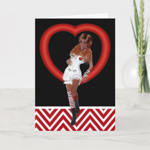 Rotkopfgotik-Herzmagazin Valentine's Day Card Feiertagskarte