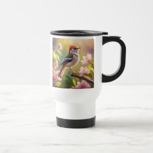 Rotköpfiger Buffbrüstiger Laubsänger Fantasy-Vogel Reisebecher