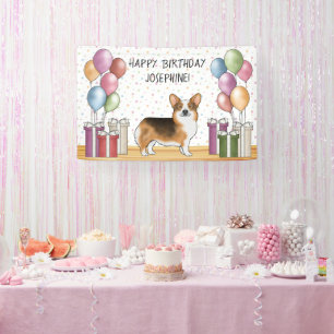 Rotköpfiger Tri Pembroke Welsh Corgi Alles Gute zu Banner