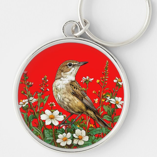 Rotkopfvogel Schlüsselanhänger (Vorne)