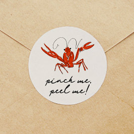 Rotkrabbe Pinch Mich Peeling Me Seafood Boil Party Runder Aufkleber
