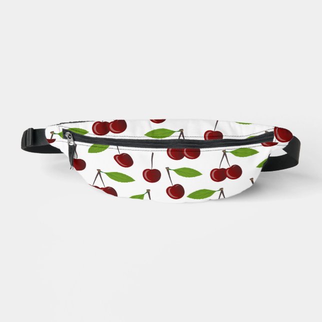 Rotkrebse, Kirschmuster, Blätter, Obst Bauchtasche (Vorderseite)