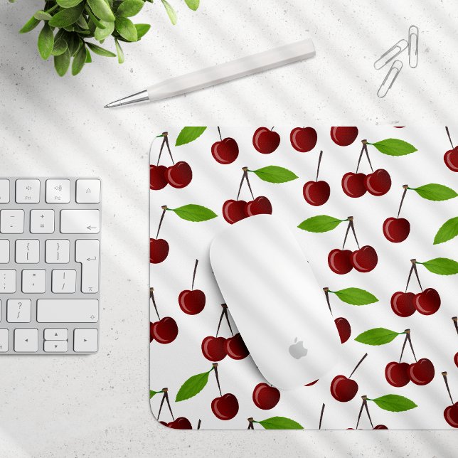 Rotkrebse, Kirschmuster, Blätter, Obst Mousepad (Von Creator hochgeladen)