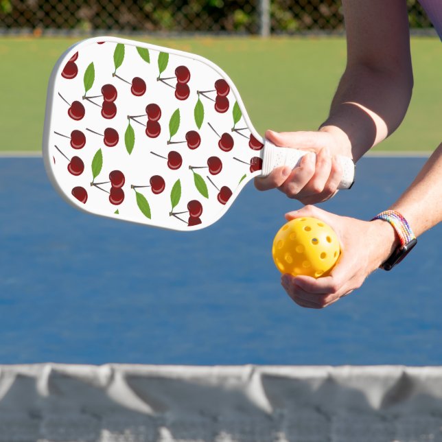 Rotkrebse, Kirschmuster, Blätter, Obst Pickleball Schläger (InSitu)