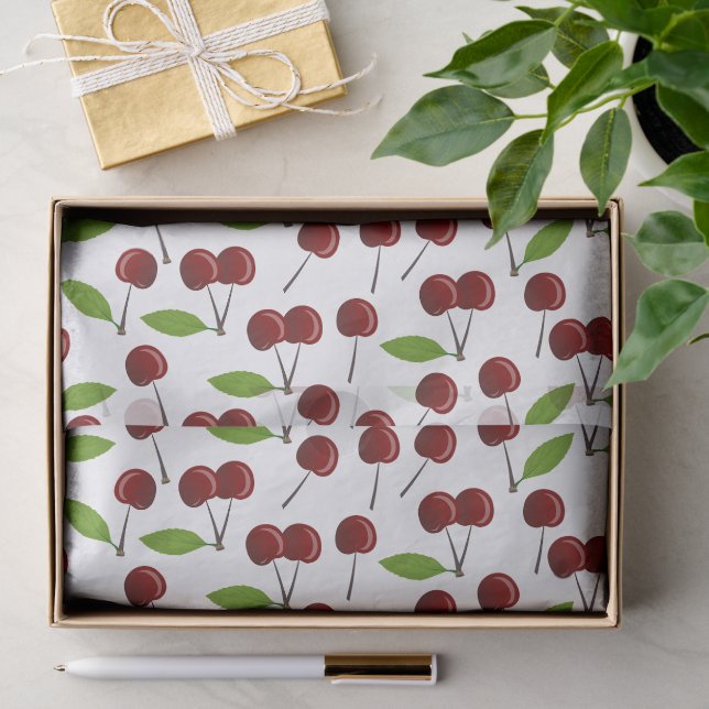 Rotkrebse, Kirschmuster, Blätter, Obst Seidenpapier (Geschenk)