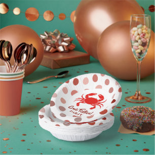Rotkrebse Meeresfrüchte Nautical Polka dot Party Pappteller