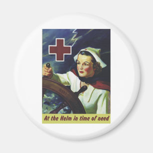Rotkreuzposter - Krankenschwester am Steuer Magnet
