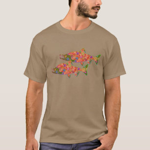 Rotlachs-Kunst-Bild T-Shirt