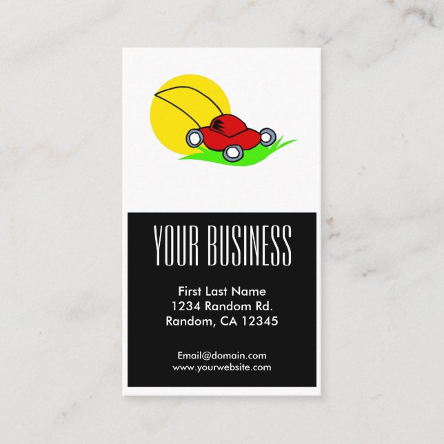 Rotlawnmäher, anpassbare Visitenkarten Visitenkarte (Vorderseite)