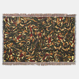 Rötlich-braune und gelbe Kurven Decke