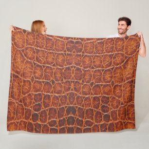Rötlich Brauner Alligator-Hautdruck 2 Fleecedecke