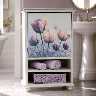 Rötlicher Lavendel-Tulpen-Blüten-Decoupage Seidenpapier