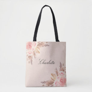 Rötliches Pampasgras Rosen Gold Blumen Name Tasche