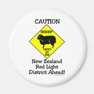 Rotlichtviertel der Vorsicht-NZ Magnet